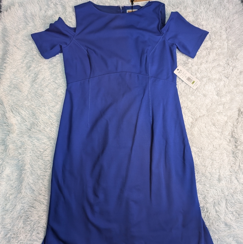 Elegant Blue Off-Shoulder Dress